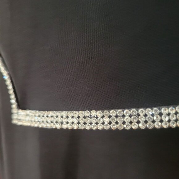 MSK Black RhinestoneTrim Jumpsuit Pantsuit size M NWT - Picture 3 of 9
